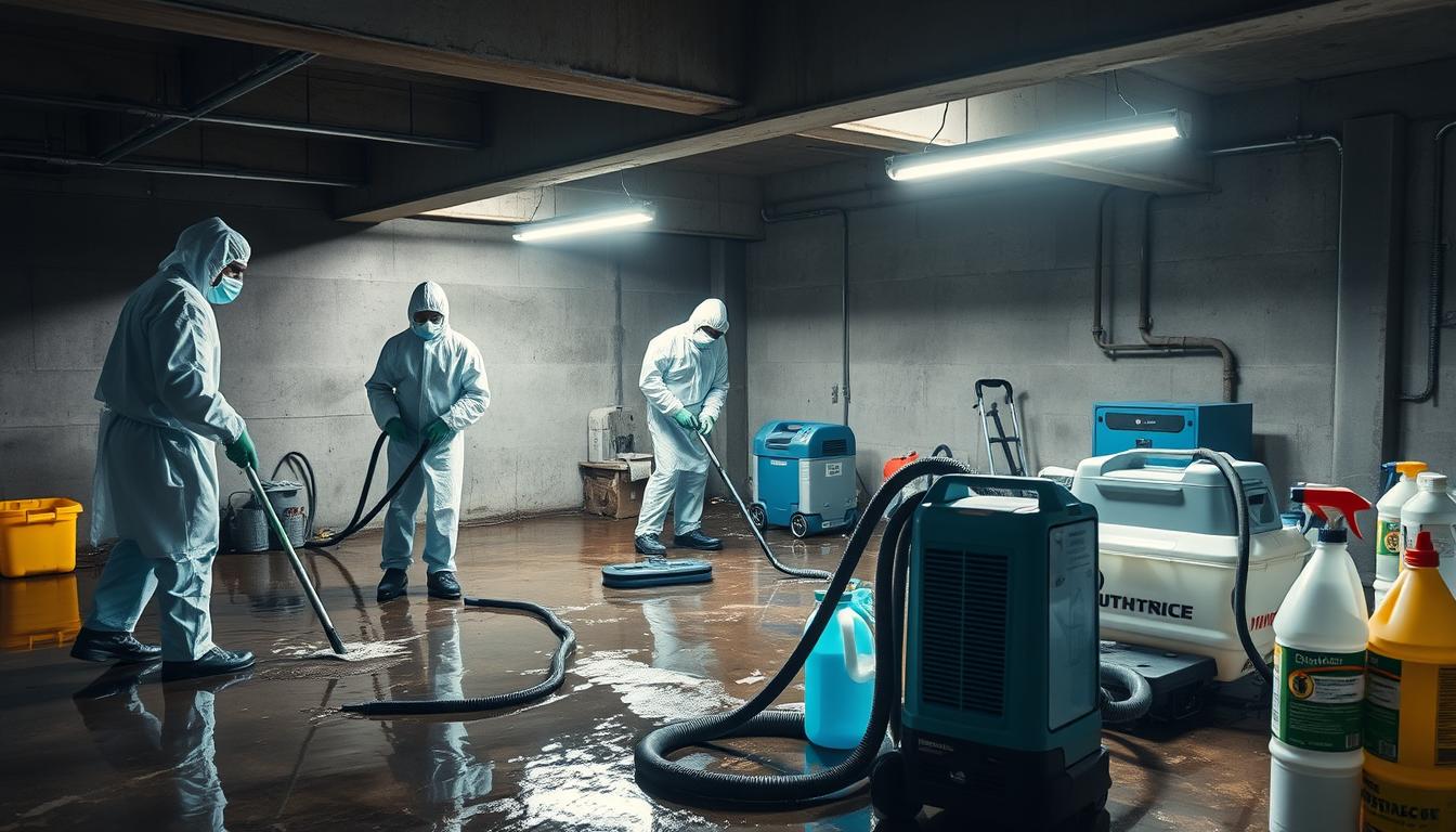 sewage cleanup in basement